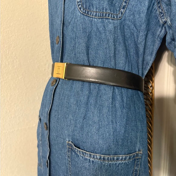YSL/ YVES SAINT LAURENT VTG Reversible Leather Belt Gold Toned Buckle main image 6